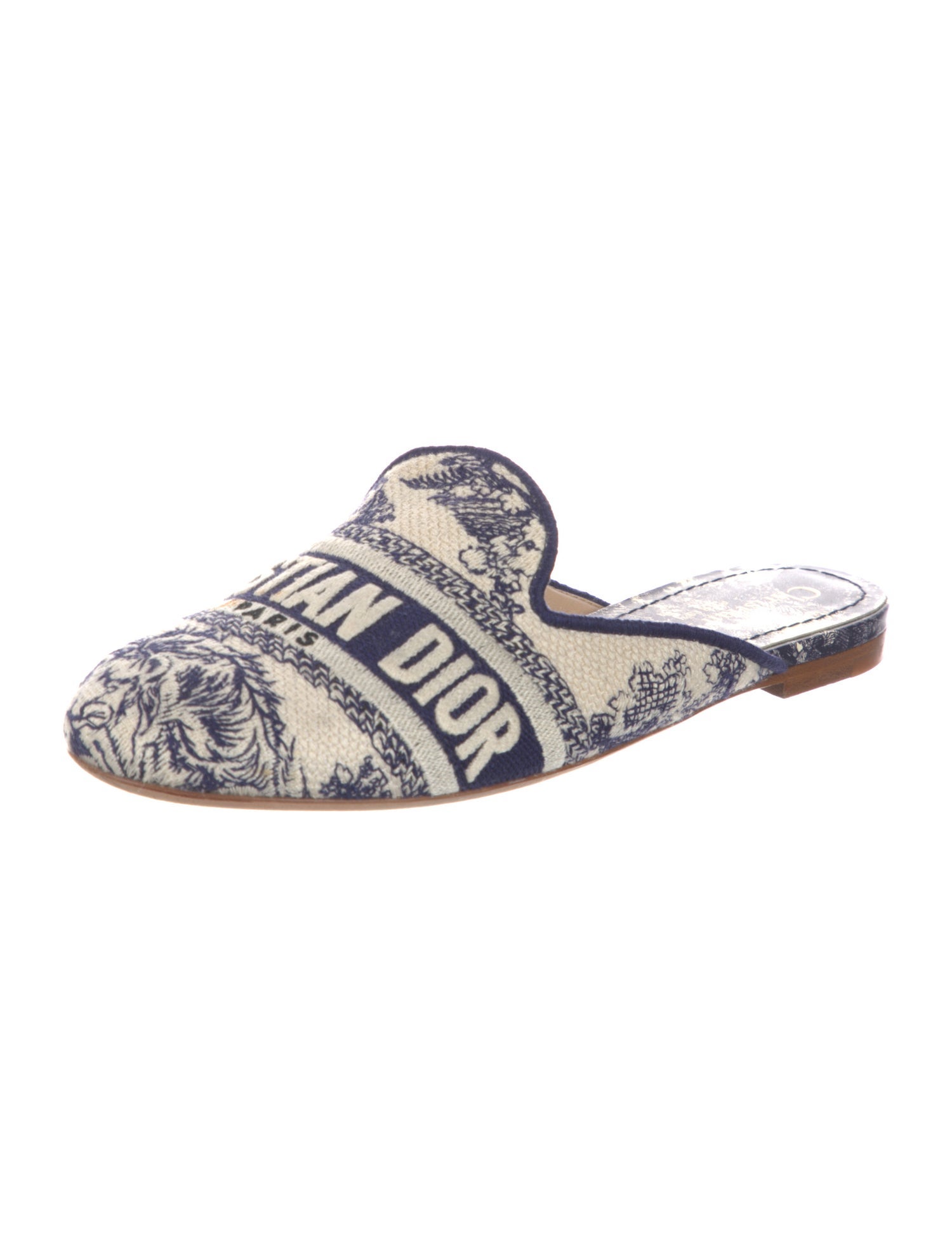 Christian Dior Canvas Printed Mules